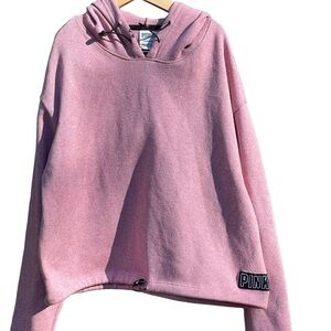 Pink Victoria’s Secret fleece hoodie crop sweater